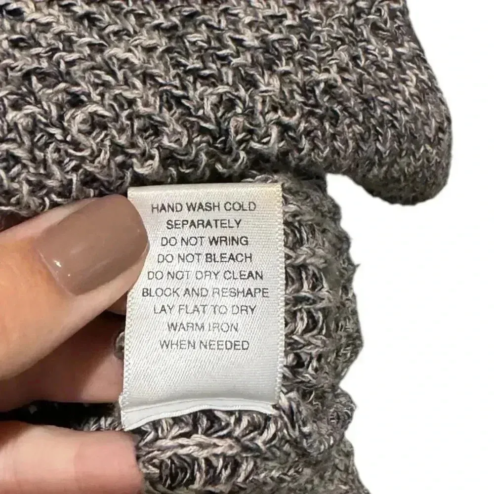 Michael Stars Women's Gray Cotton‎ Marled Textured Knit Crewneck Sweater Size S - Image 6