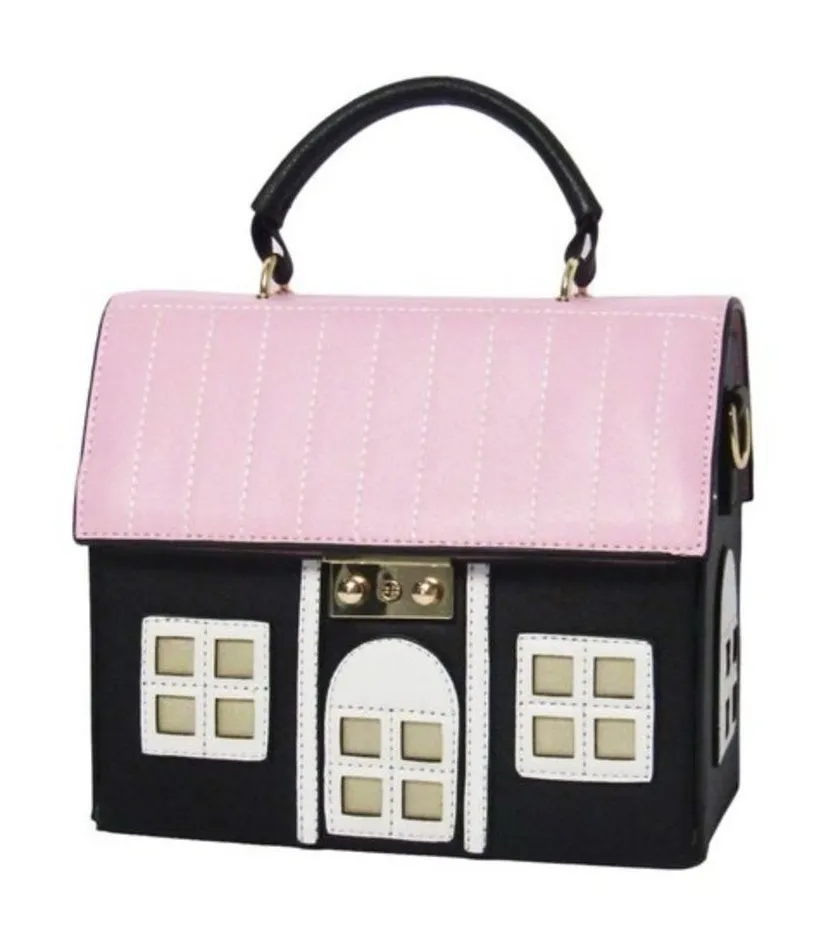 Novelty House Purse Crossbody Cottagecore Kawaii Dollhouse Custom Boho Strap Pink - Image 1