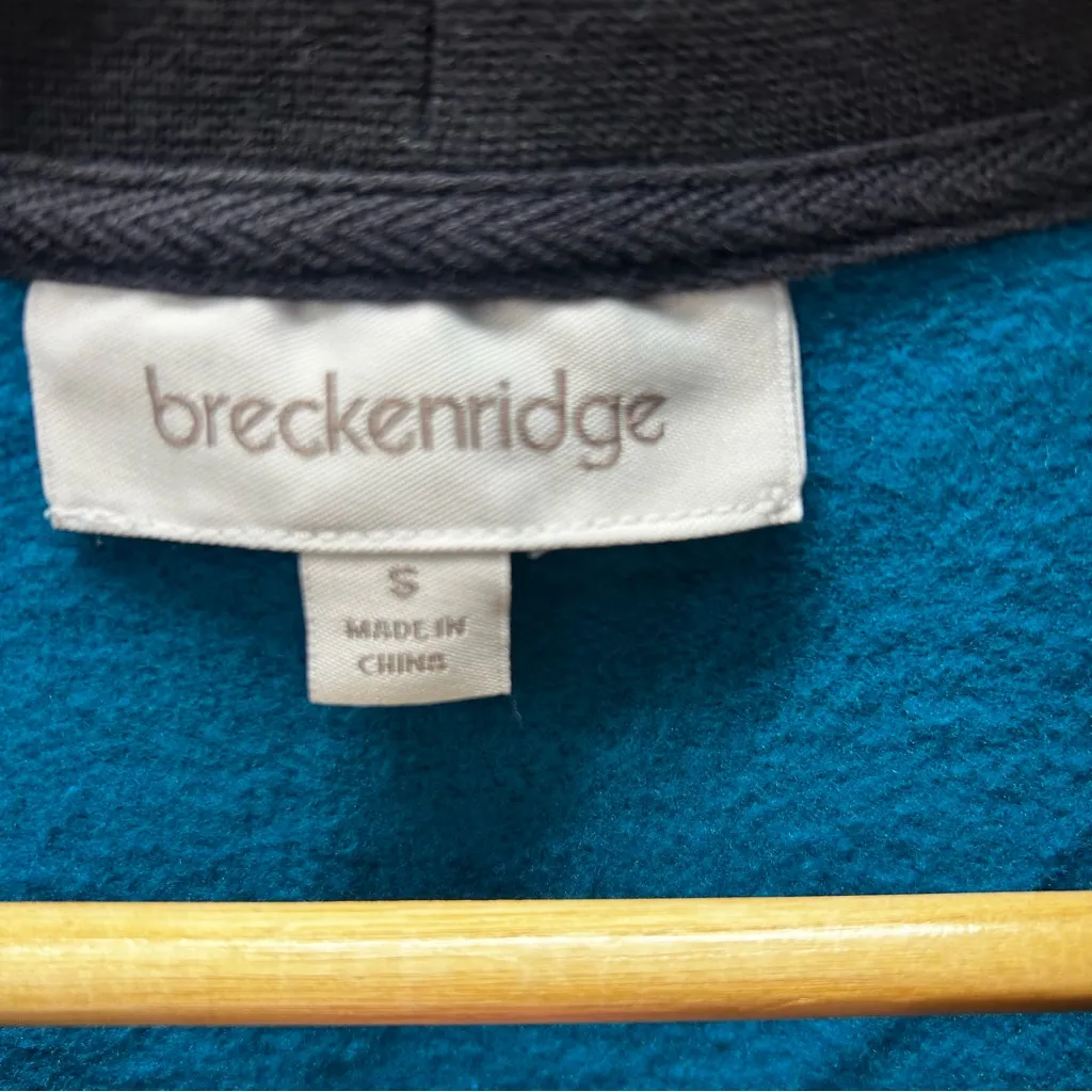 VNT Breckenridge Double Crew Neck Chickadees Teal/Black Sweatshirt: SMALL - Image 3