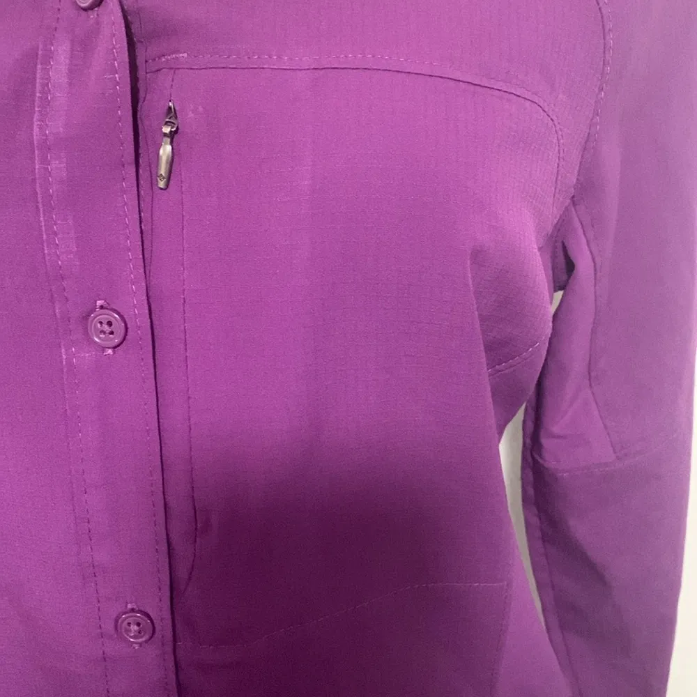 Columbia womens arrowhead trail stretch long sleeve shirt purple size SMALL - Image 2