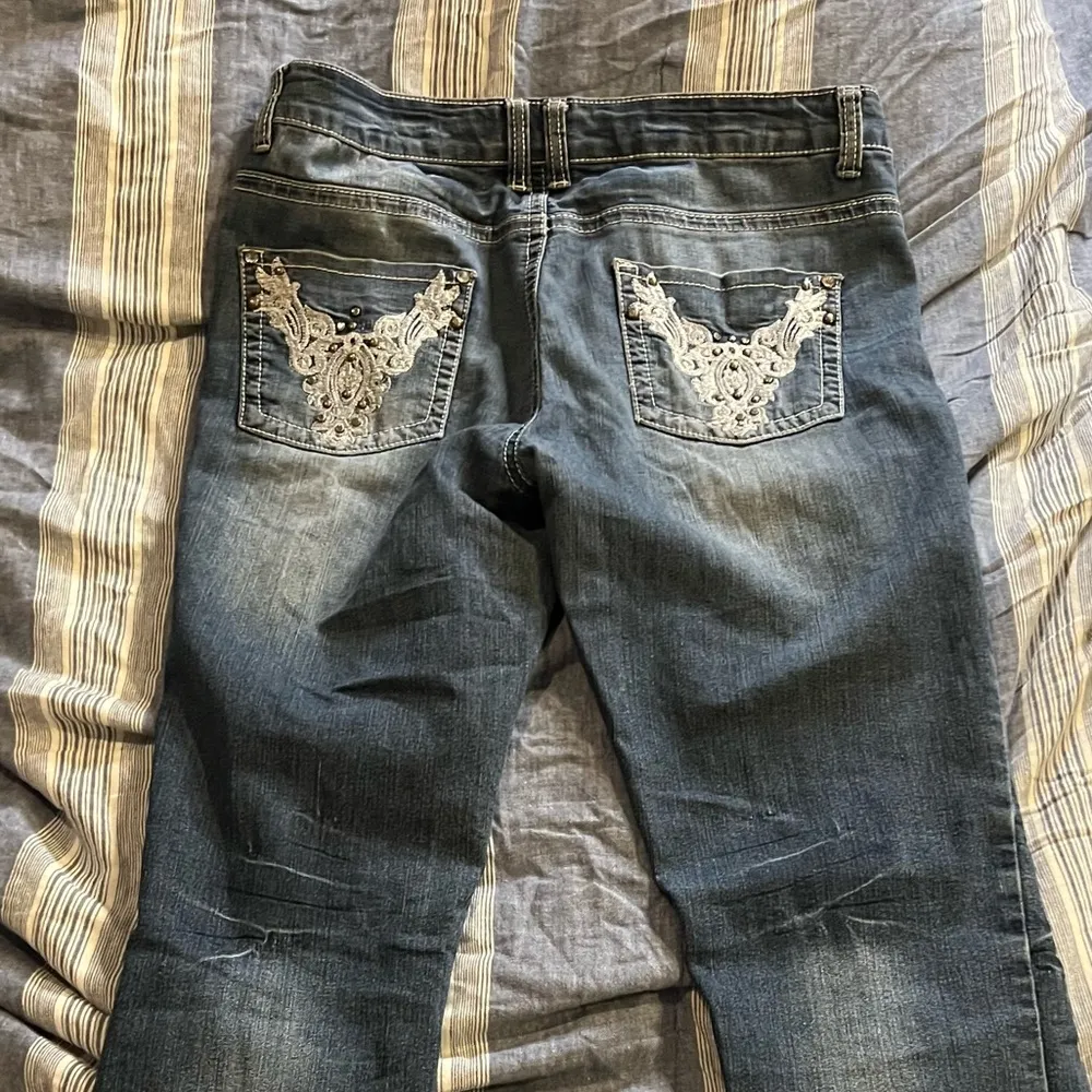 1X Wax Jeans embroidered light wash tapered skinny jeans - Image 3