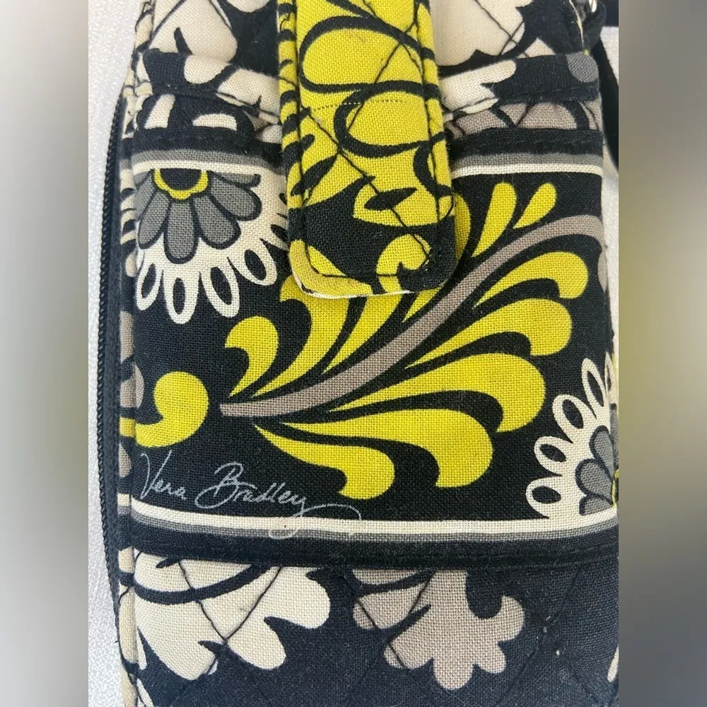 Vera Bradley Black and Yellow Flora Mandala Print Wristlet - Image 21