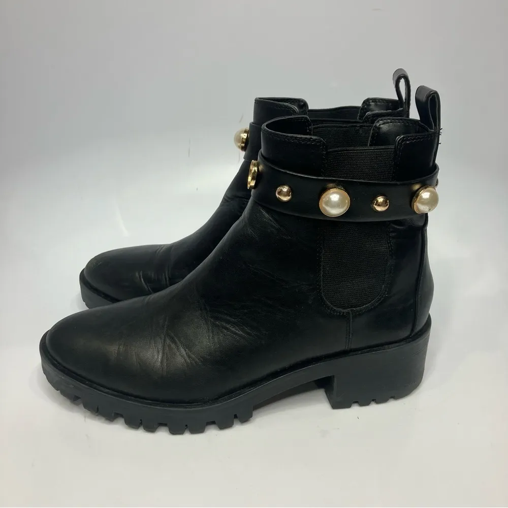 Karl Lagerfeld Paris pola lug sole boots Chelsea pull on boots size 8 - Image 6