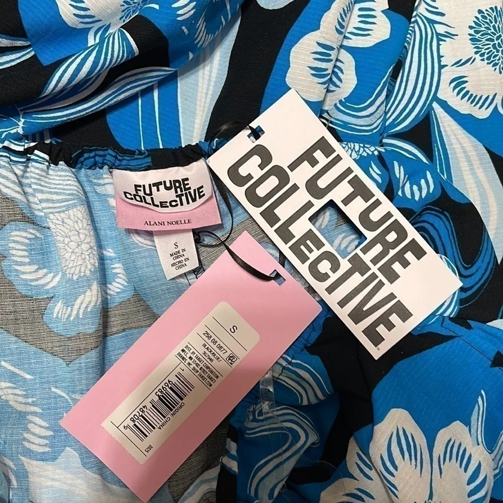 Future Collective with Alani Noelle Strappy Neck Cut Out Dress Women’s Size S Blue - Image 8