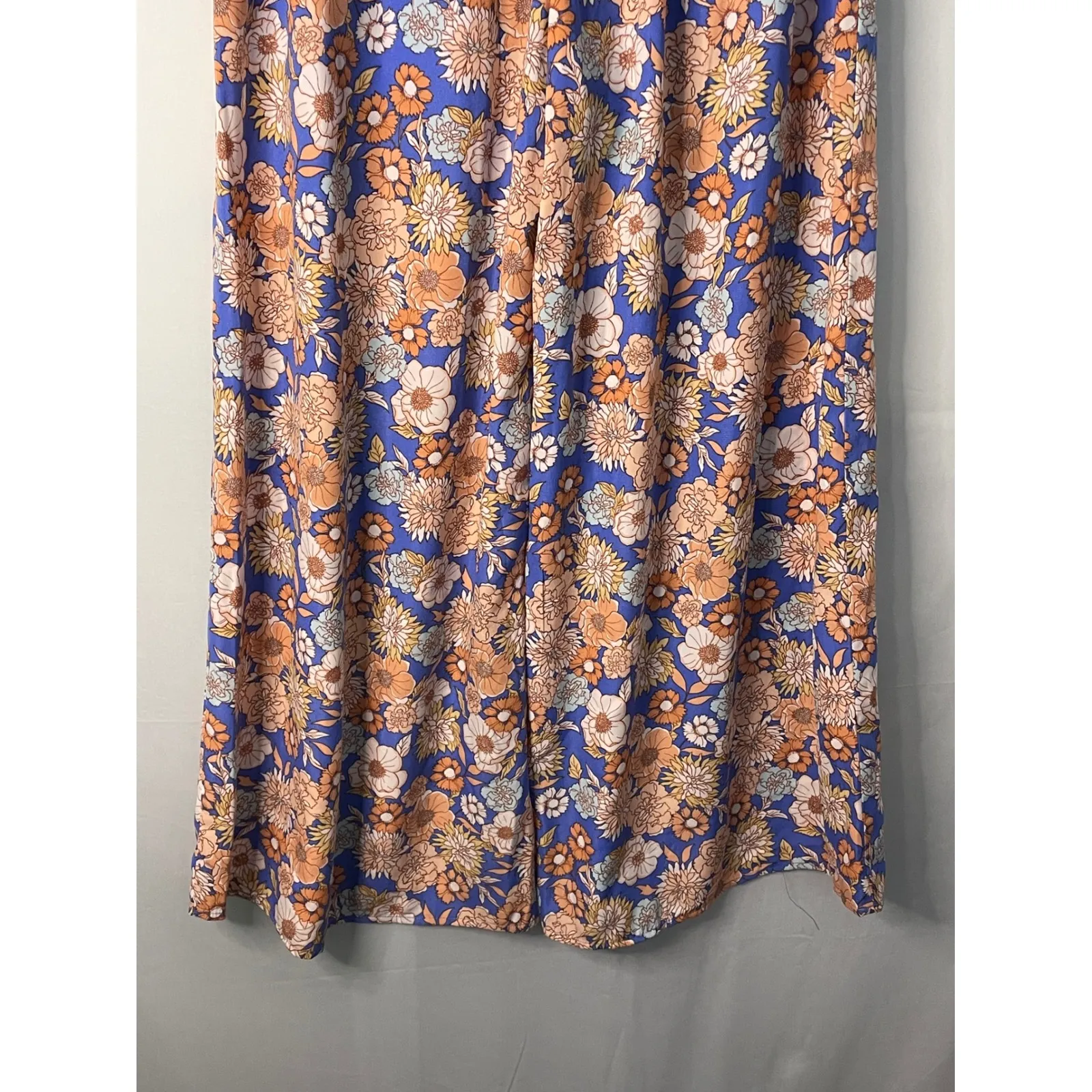 Sienna Sky Wide Leg Smocked Waist Floral Print Blue Orange Women XL - Image 6