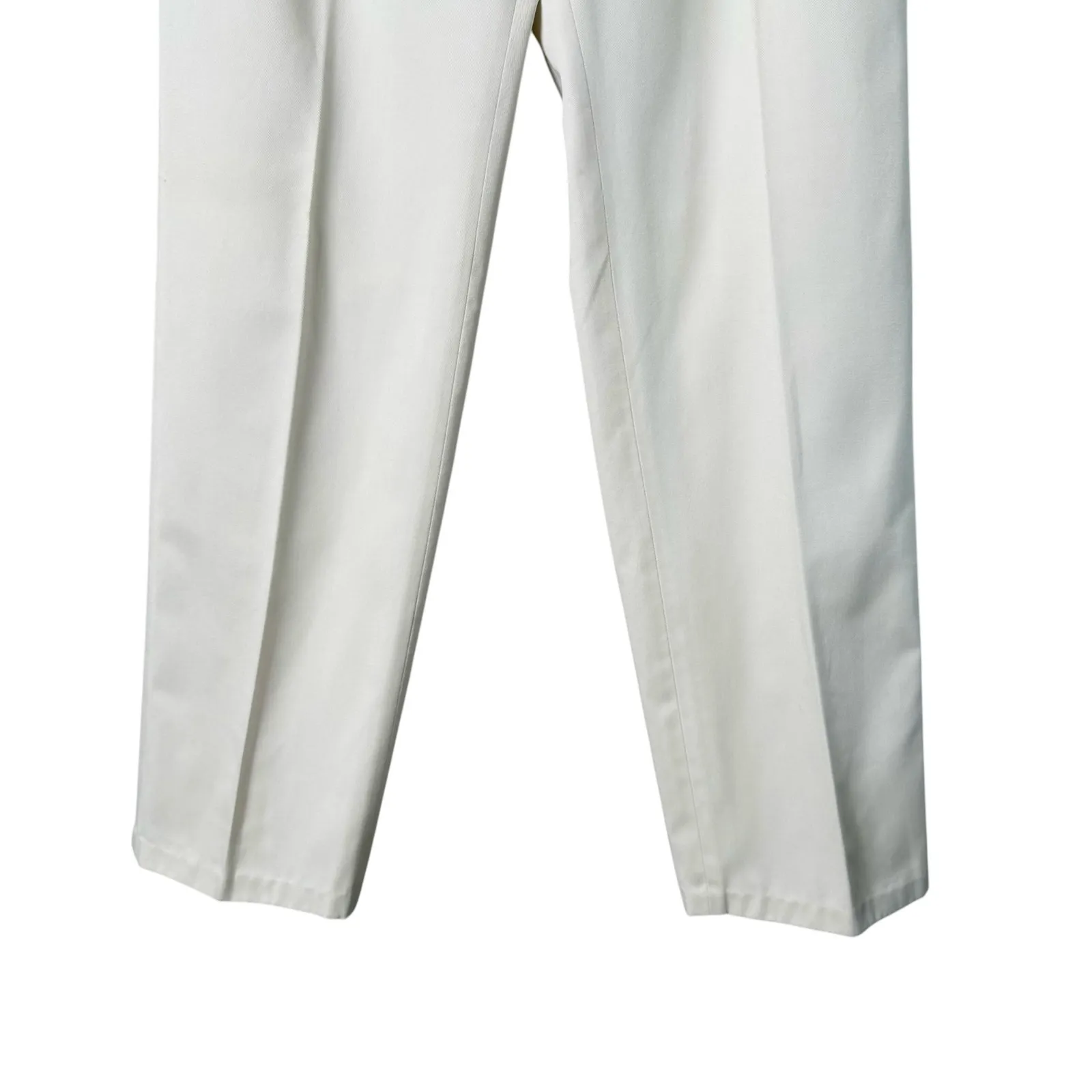 Vintage Sasson‎ Cream High Waisted Tailored Pants Straight Leg Cotton Blend, 12 - Image 6