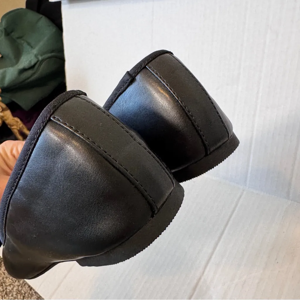 SM Steven Madden Black Faux Leather Ballet Flats Womens 8W Classic Comfort Shoes - Image 8