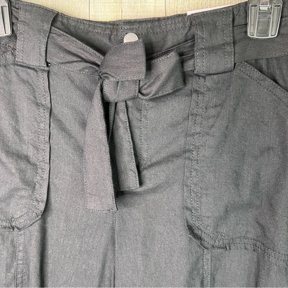 INC International Concepts Size 10 Ankle High Rise Black Cargo Pants W/T… - Image 4