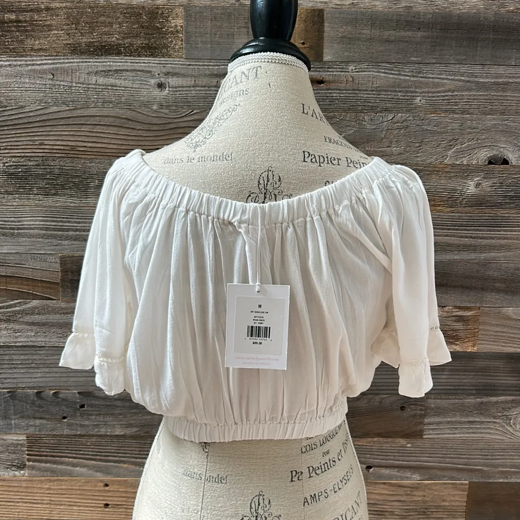 Rachel Parcell Off Shoulder Top in Ivory Size Medium NWT - Image 7