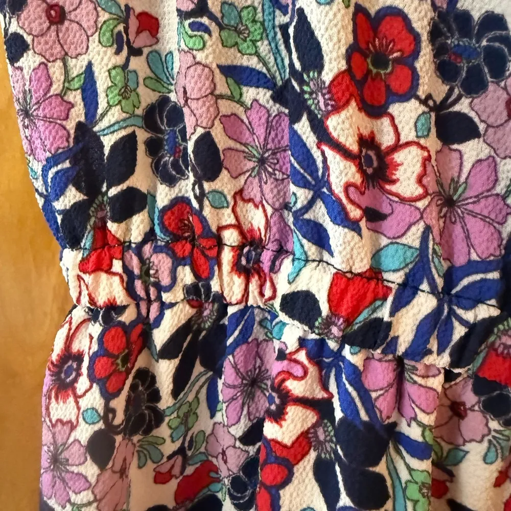 Talbots Paradise Purple Floral Flutter Sleeve Popover Midi Dress NWT Size 12 - Image 13