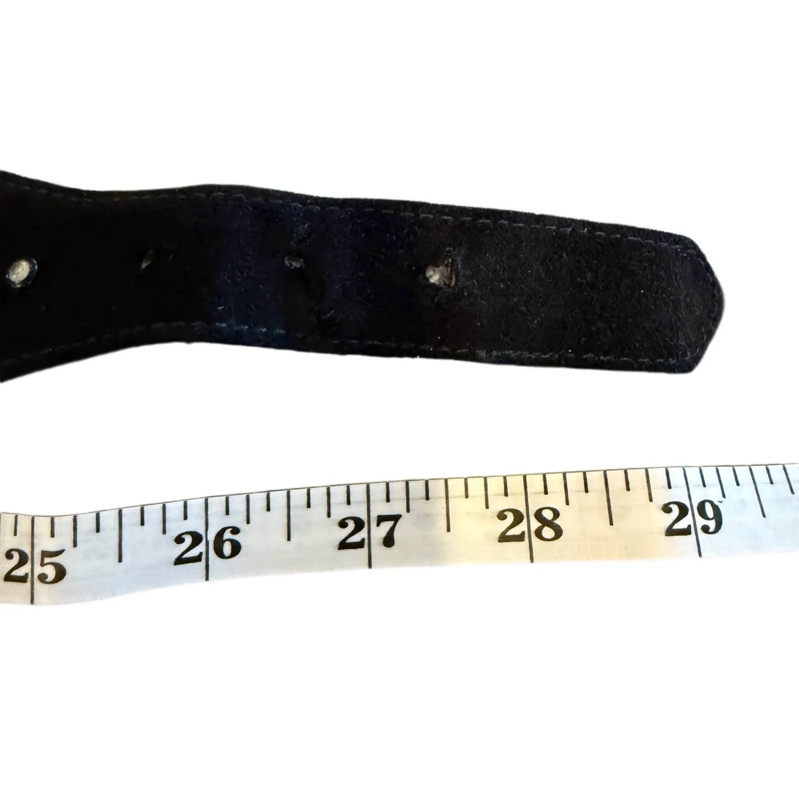 Yves Saint Laurent RARE VTG‎ YSL Black Suede Studded Gem Belt 2816 Designer S - Image 6