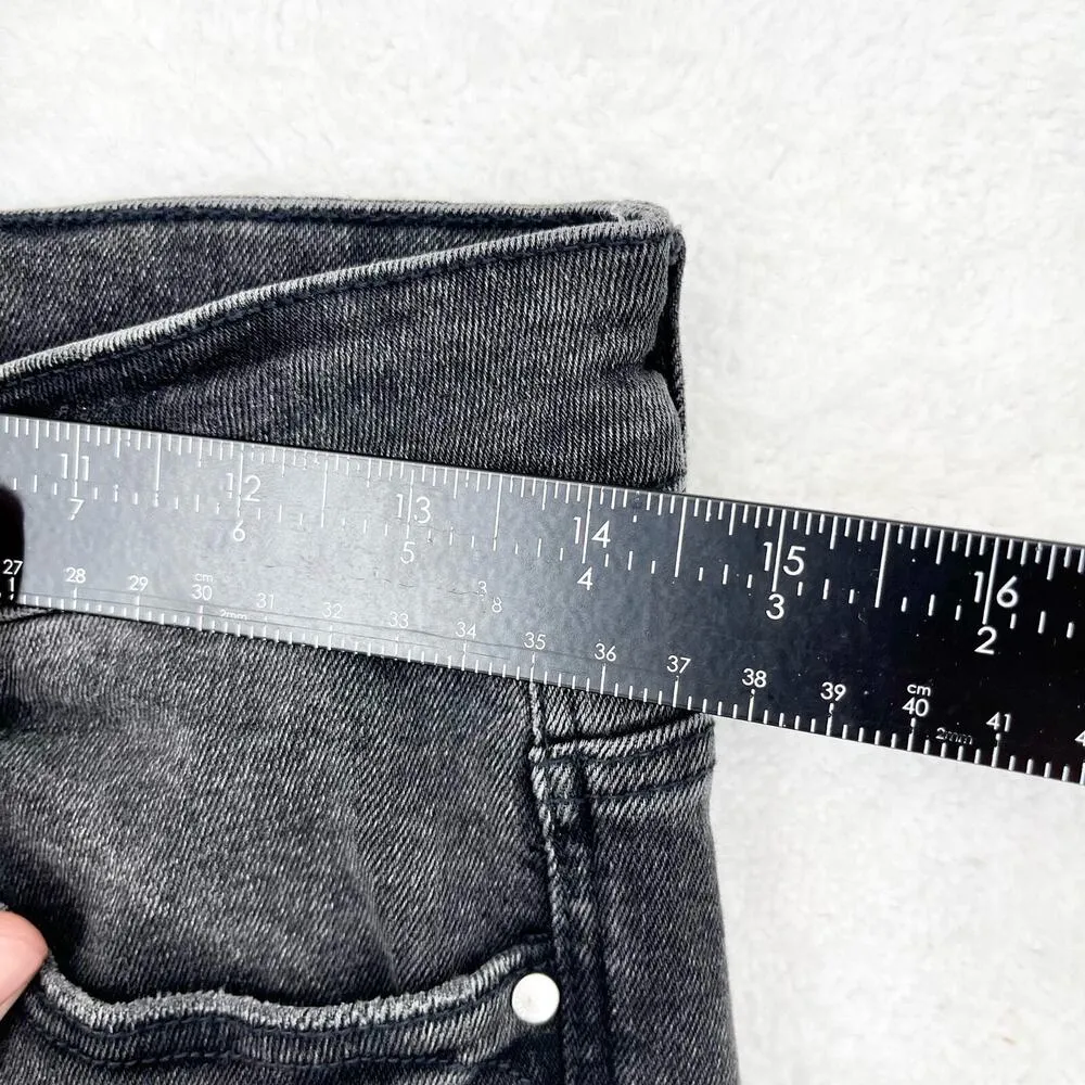 ZARA Jeans Women Size 6 Dark Wash High Waisted Button Fly Skinny Black 5 Pocket - Image 4