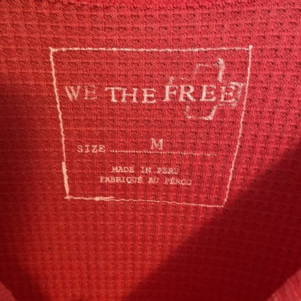 We The Free Womens Sz Medium Blouse Oversized Round Hem Thermal Pink - Image 2