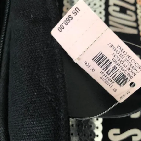 Victoria’s Secret Black Silver Sequin Bling Large Tote Weekender Bag Limited Ed. - Image 12