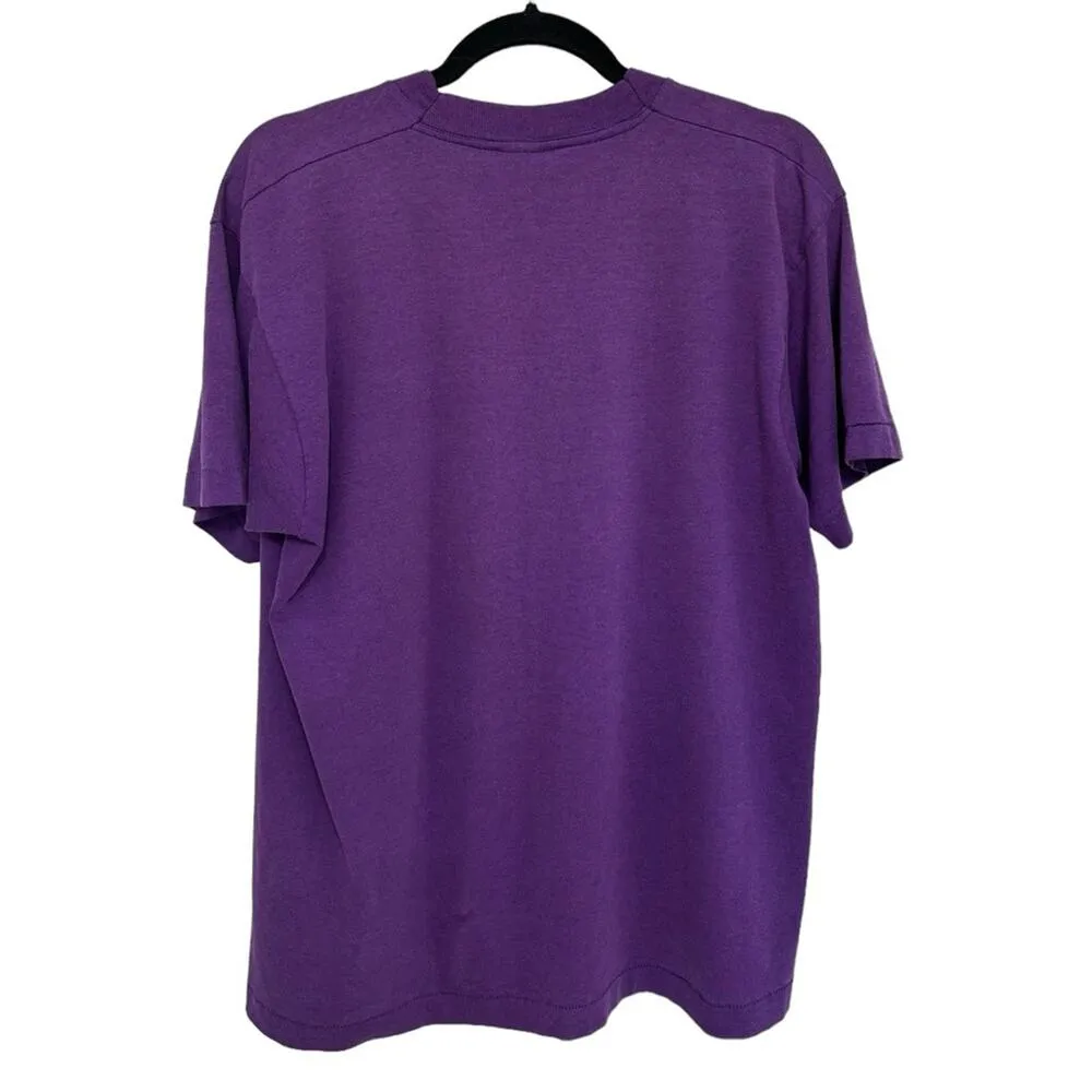 Vintage Single Stitch Arkansas Apple Blossom Purple Floral T-Shirt - Size L - Image 2