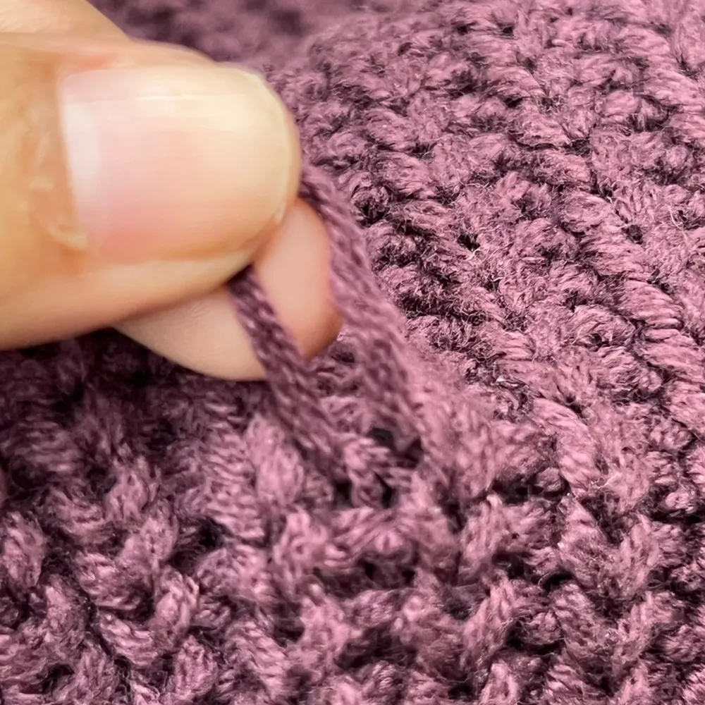 Burgundy knit hooded open cardigan xl sweater w/pockets - Image 12