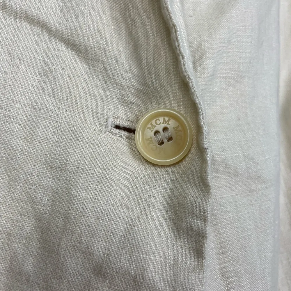 MCM  The Golden Jeans Cream 100%‎ Linen Blazer Jacket - Image 3