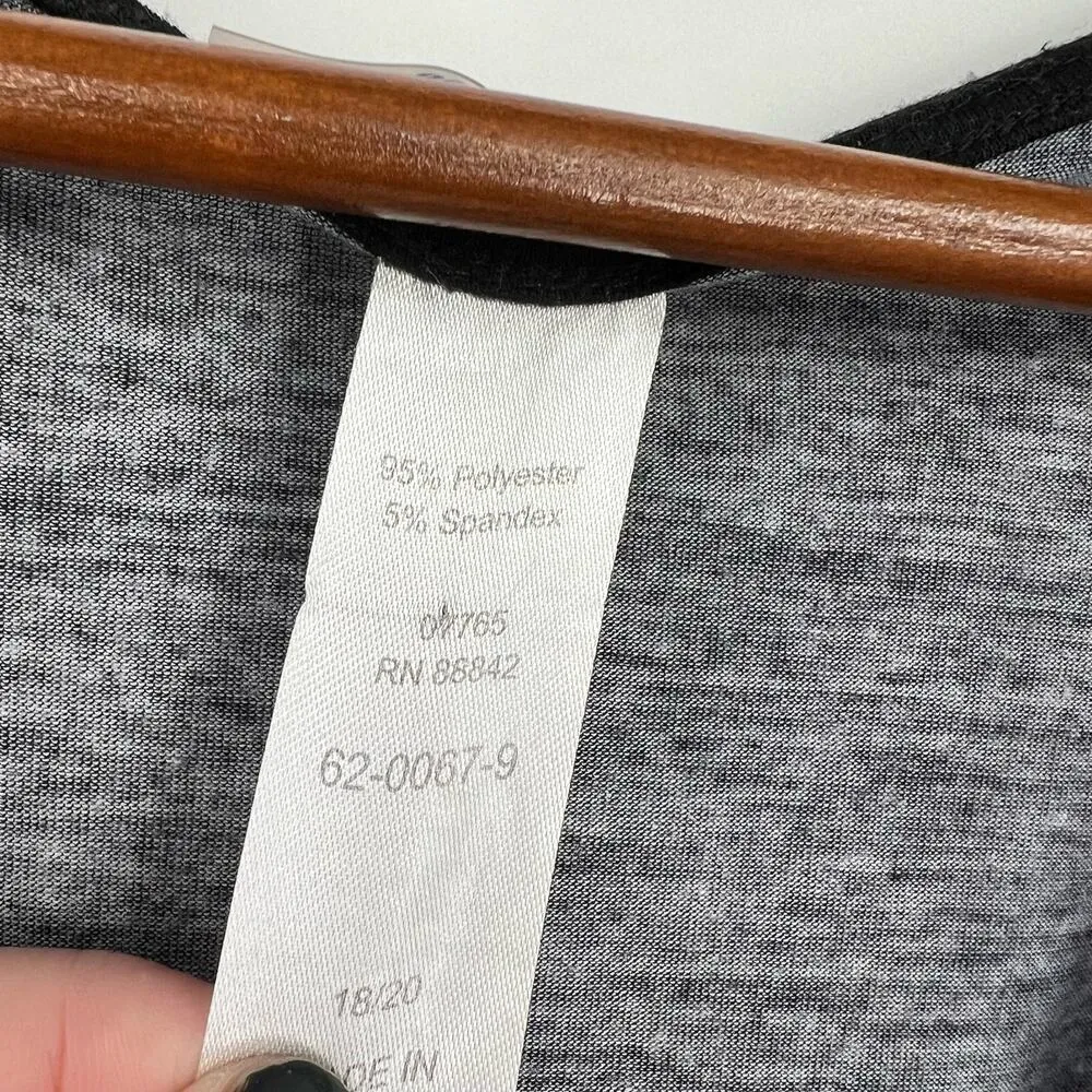 Swimsuits for All plus size black floral short sleeve swim cover up size 18/ 20 - Image 6