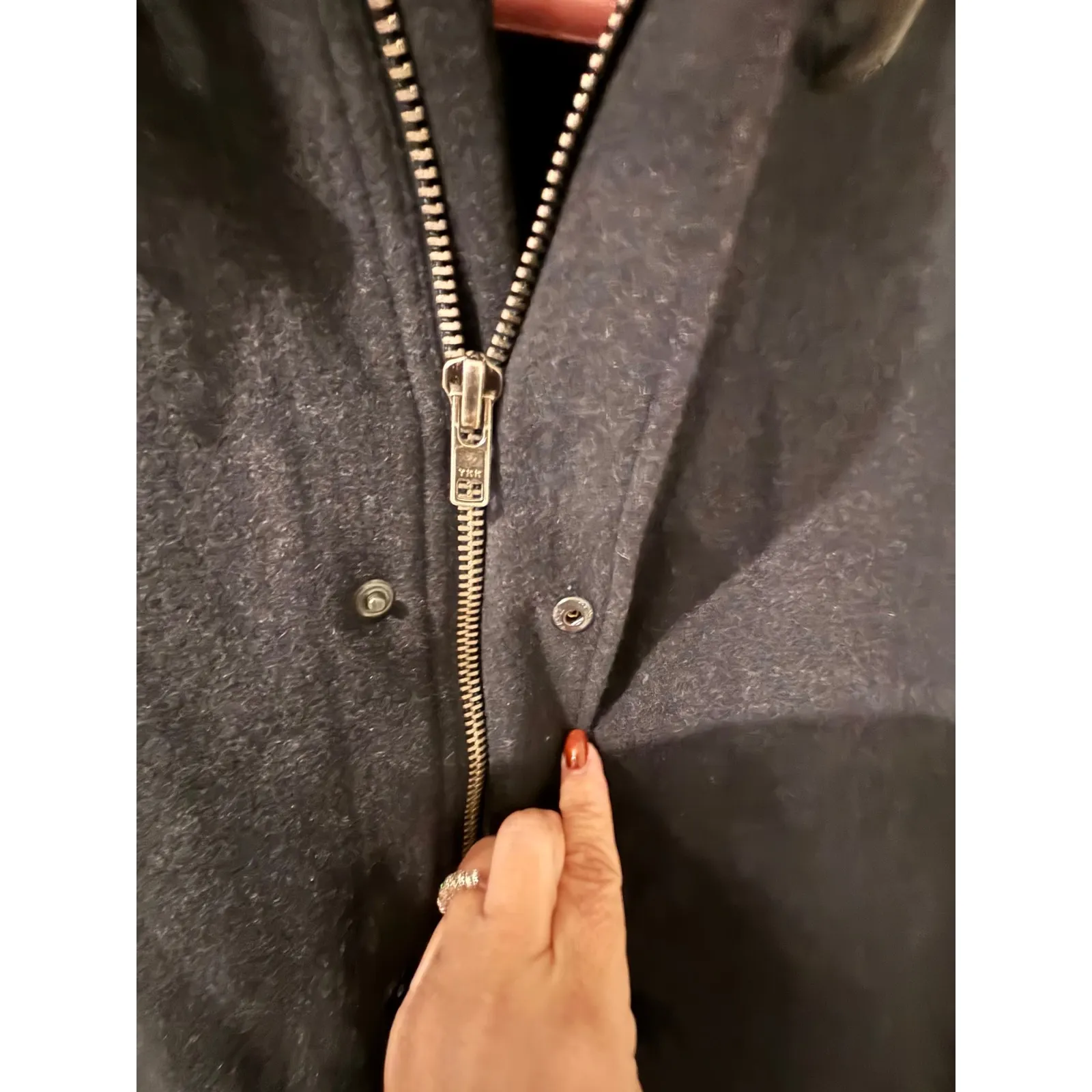 Ralph Lauren Women's Charcoal Wool  Hooded Toggle Parka Coat Size S - Image 4