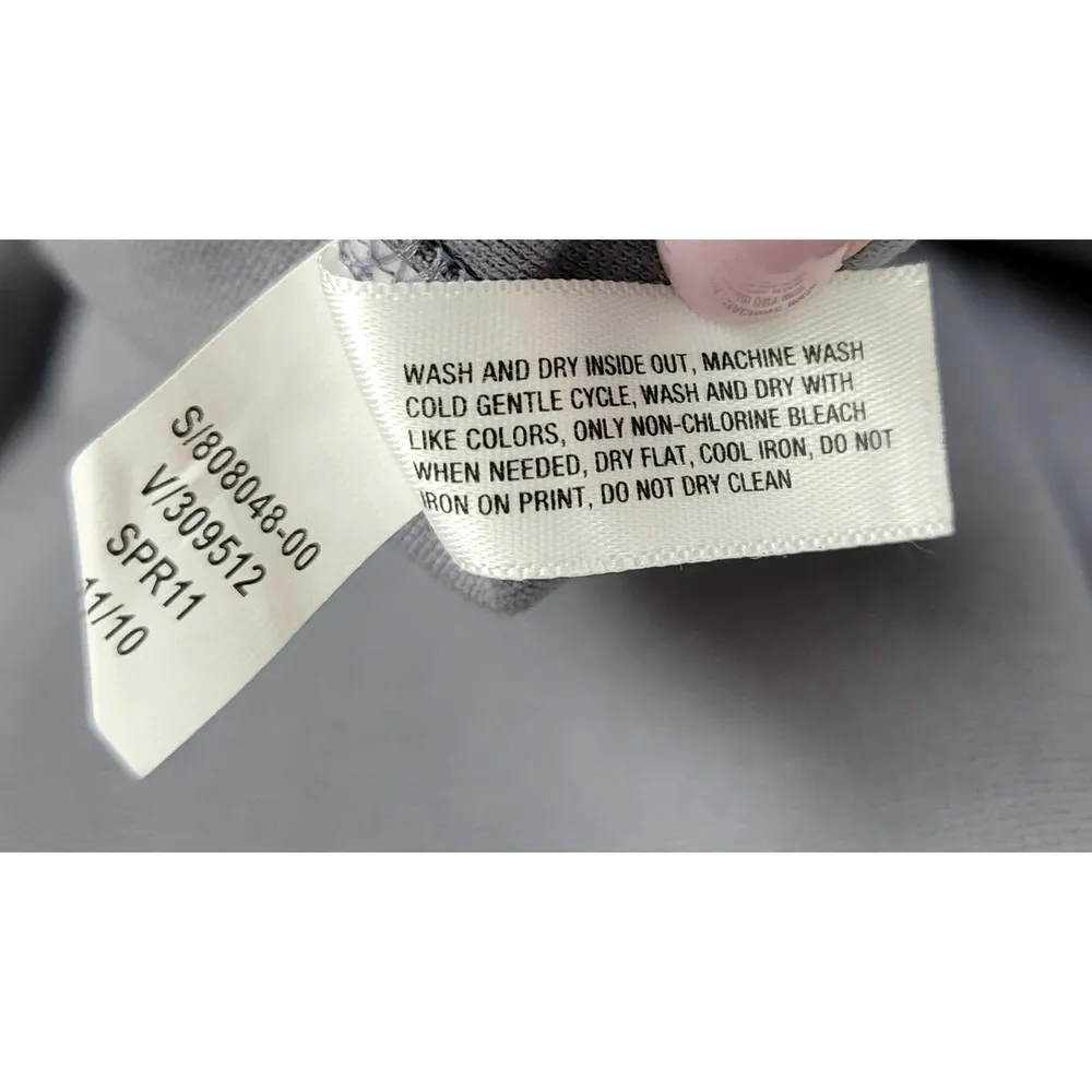 Gap Maternity Womens Dress Size S Gray Puff Sleeve Exposed Back Zip Stretch Midi - Image 8