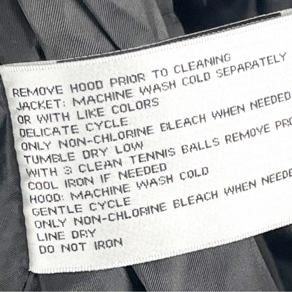 KENNETH COLE Black Down Feather Filled Faux Fur Hoodie Puffer Trench Coat Medium - Image 9