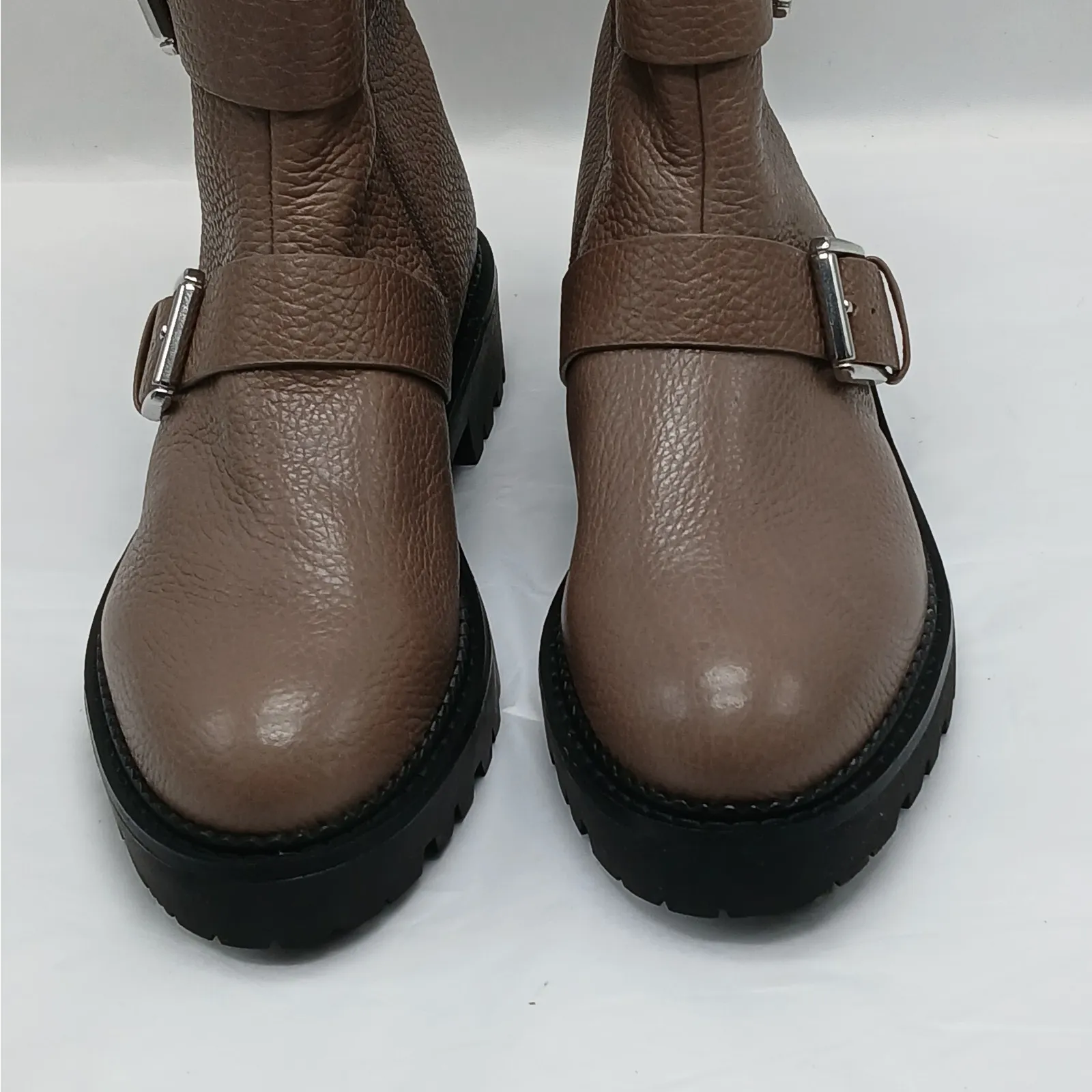 Nordstrom Macombs Water Resistant Moto Boots Womens 6.5 Brown Platform Lug Sole - Image 8