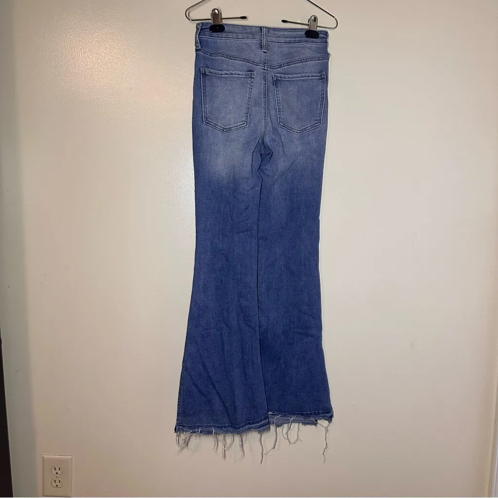 SO Women's Denim Flare Jeans with Frayed Hems - Image 2