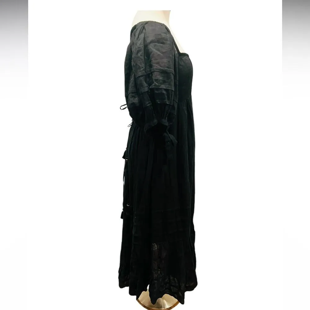 Free People Lets Be Friends Midi Black Dress Size Medium - Image 6