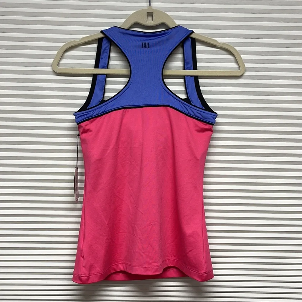 Tail NWT Pink Royal Vibe Bailey Racerback Built In Bra Tennis Tank XS - Image 4