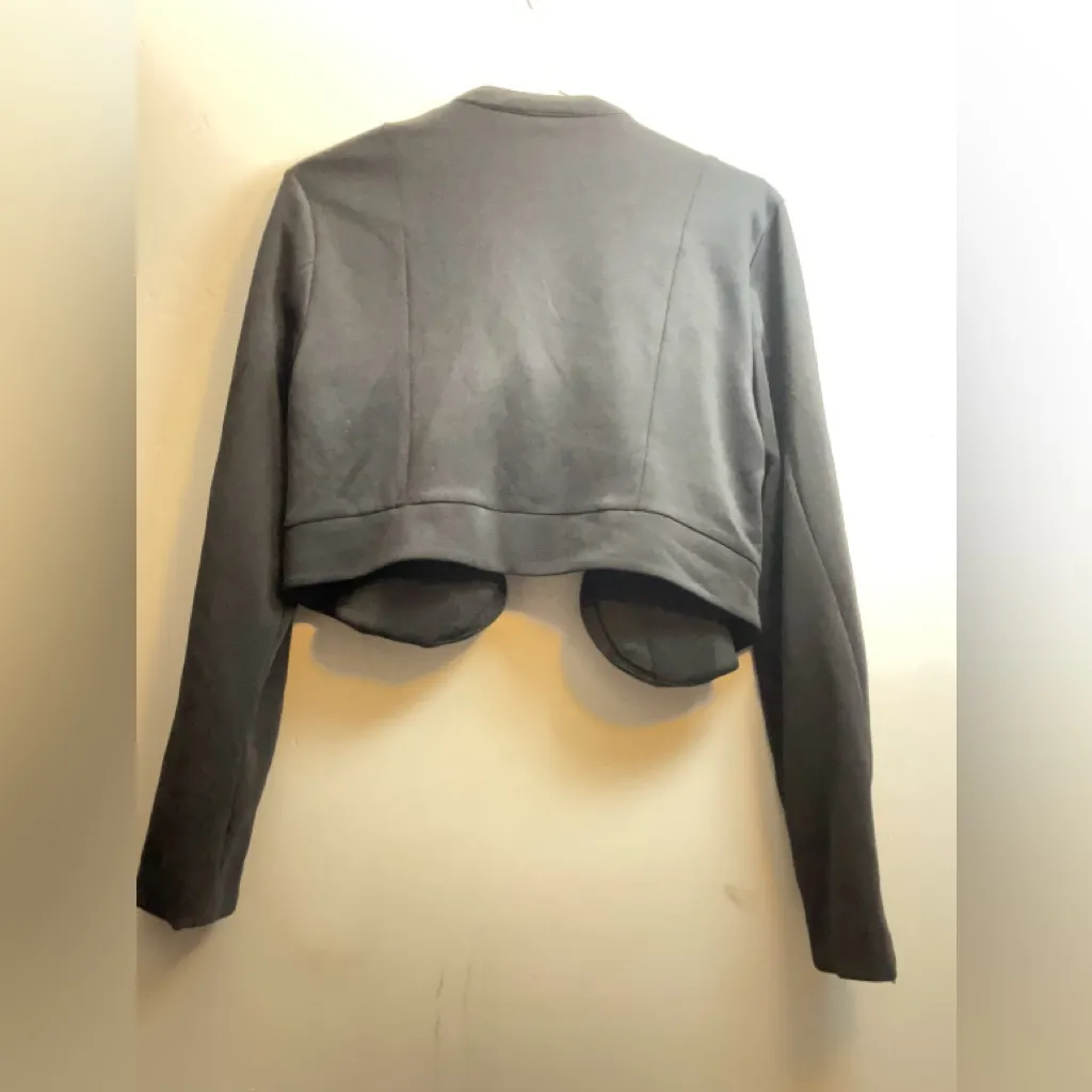 Women's Black Bongo Cropped Jacket - Size Large, Stylish & Casual Layer - Image 3