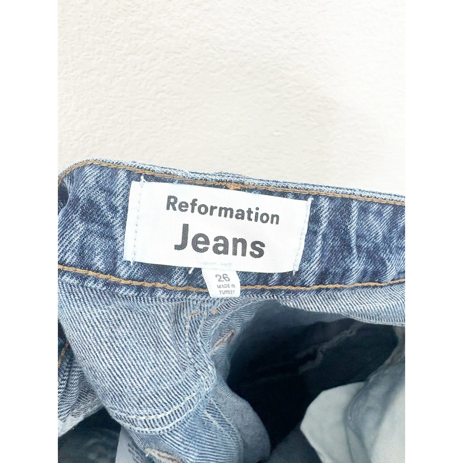 Reformation Cynthia Geometric Straight-Leg Jeans Size 26 High Rise Graphic - Image 7