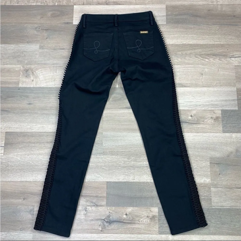 Lilly Pulitzer South Ocean Skinny Jeans‎ Onyx 00 Ribbon Lace Leg - Image 5