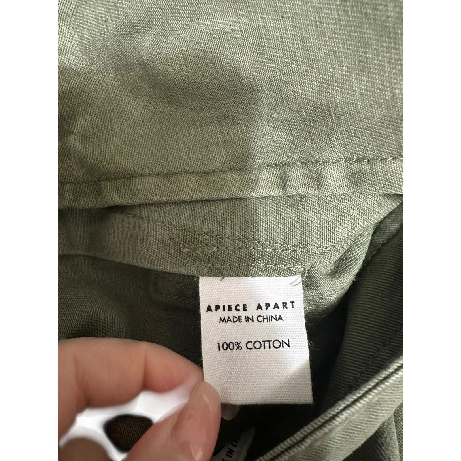 A Piece Apart Merida Chino thyme green Pant Size 0 Wide Leg Cropped NEW - Image 7