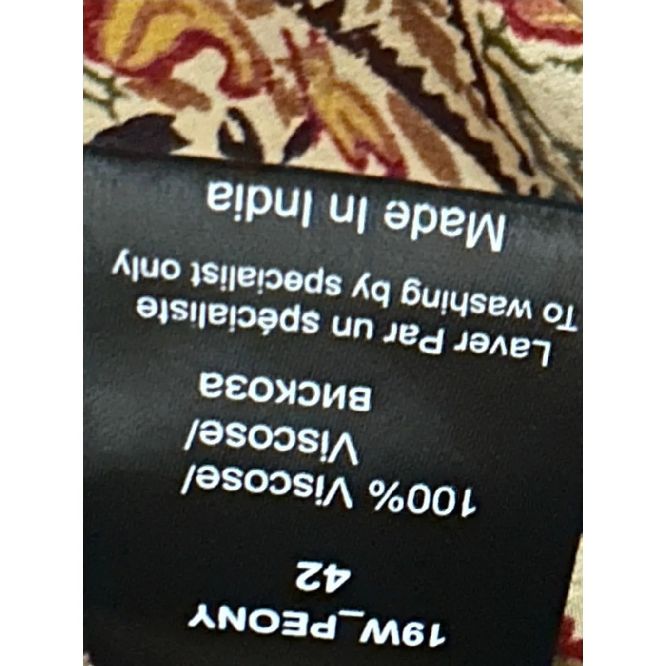 Mes Demoiselles Paris Floral Print 100% Viscose 19W_ Peony Size: XL Tan Size undefined - Image 5