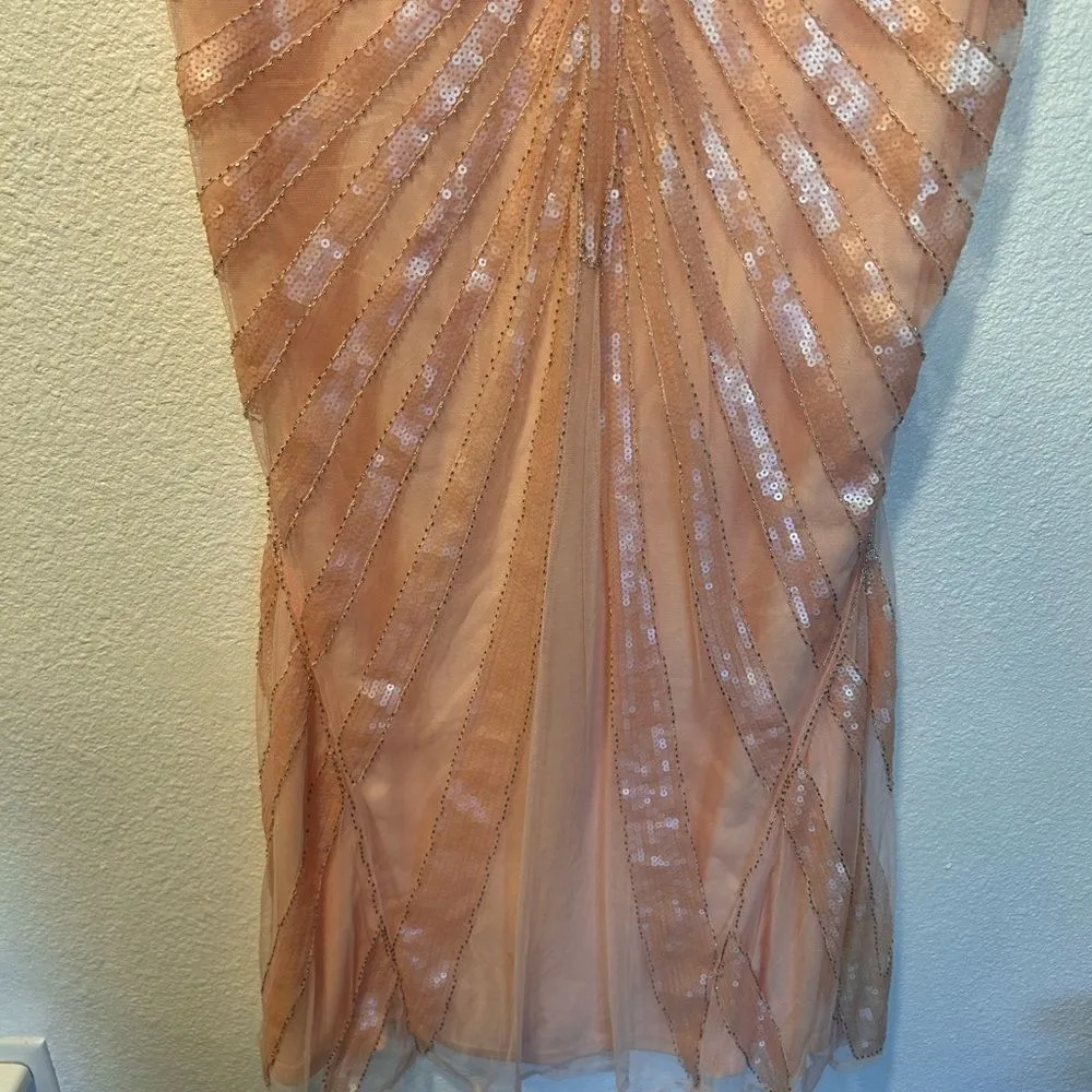 Elegant Peach Evening Gown Pink Size L - Image 4