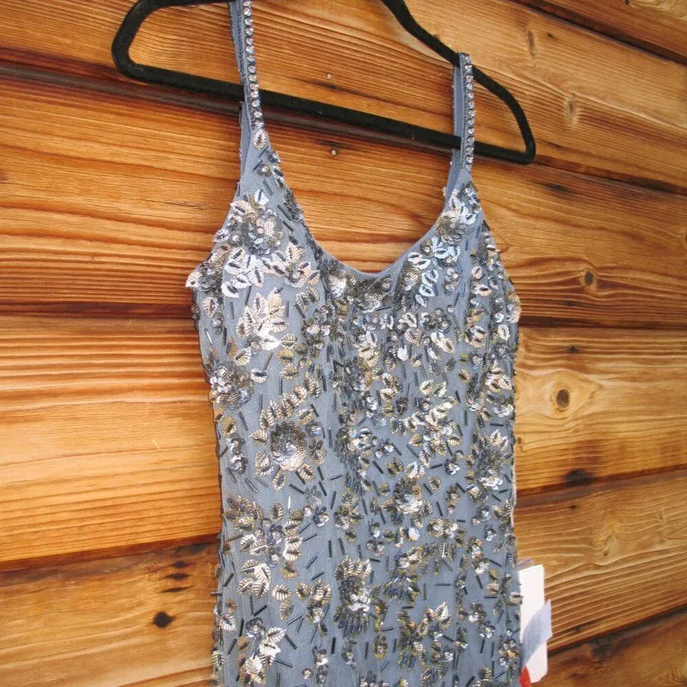 Mac Duggal 5477 Womens Floral Embellished Scoop Neck Evening Gown Dress - Image 9