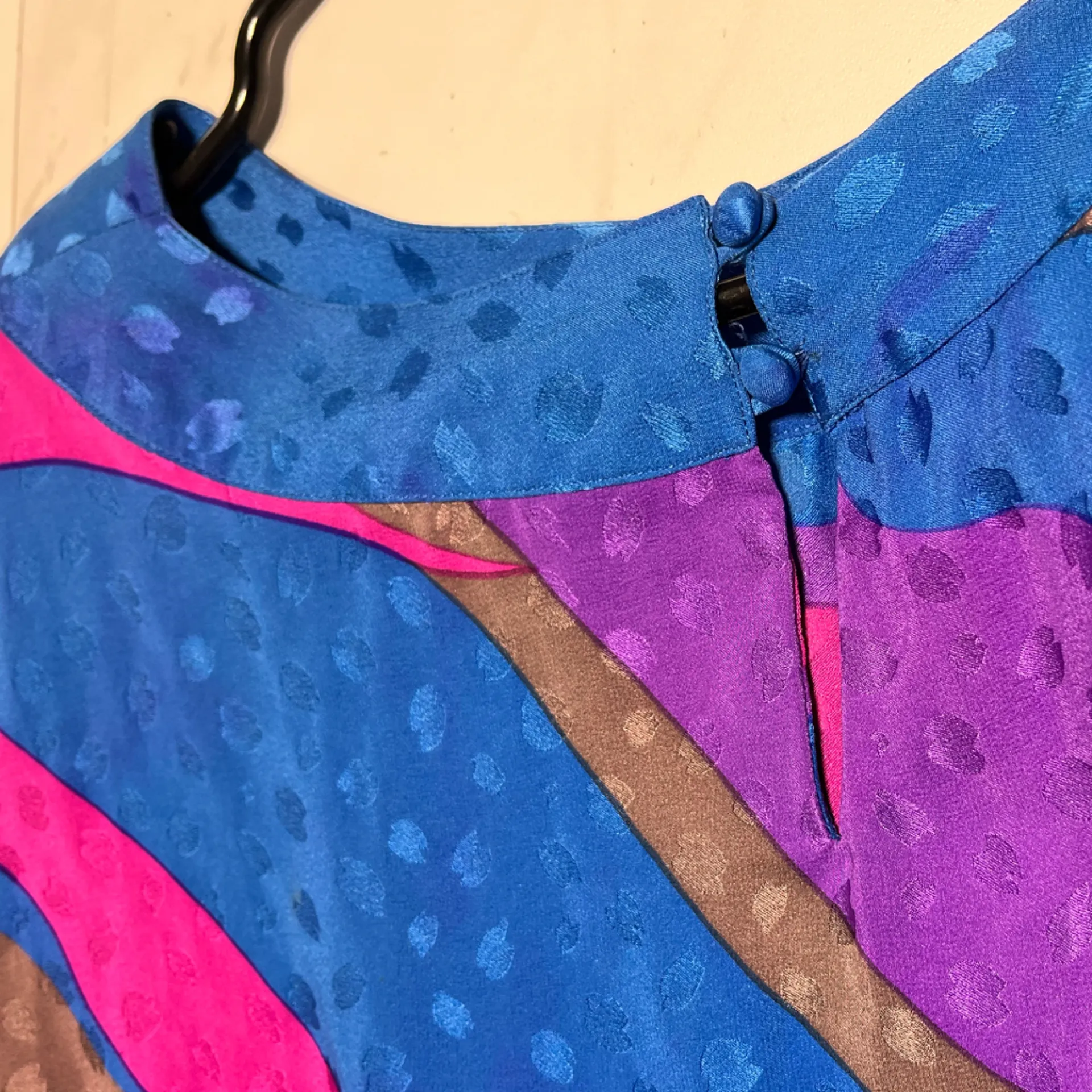 Vintage Flora Kung Silk Abstract Shift Dress size 4 - Image 8