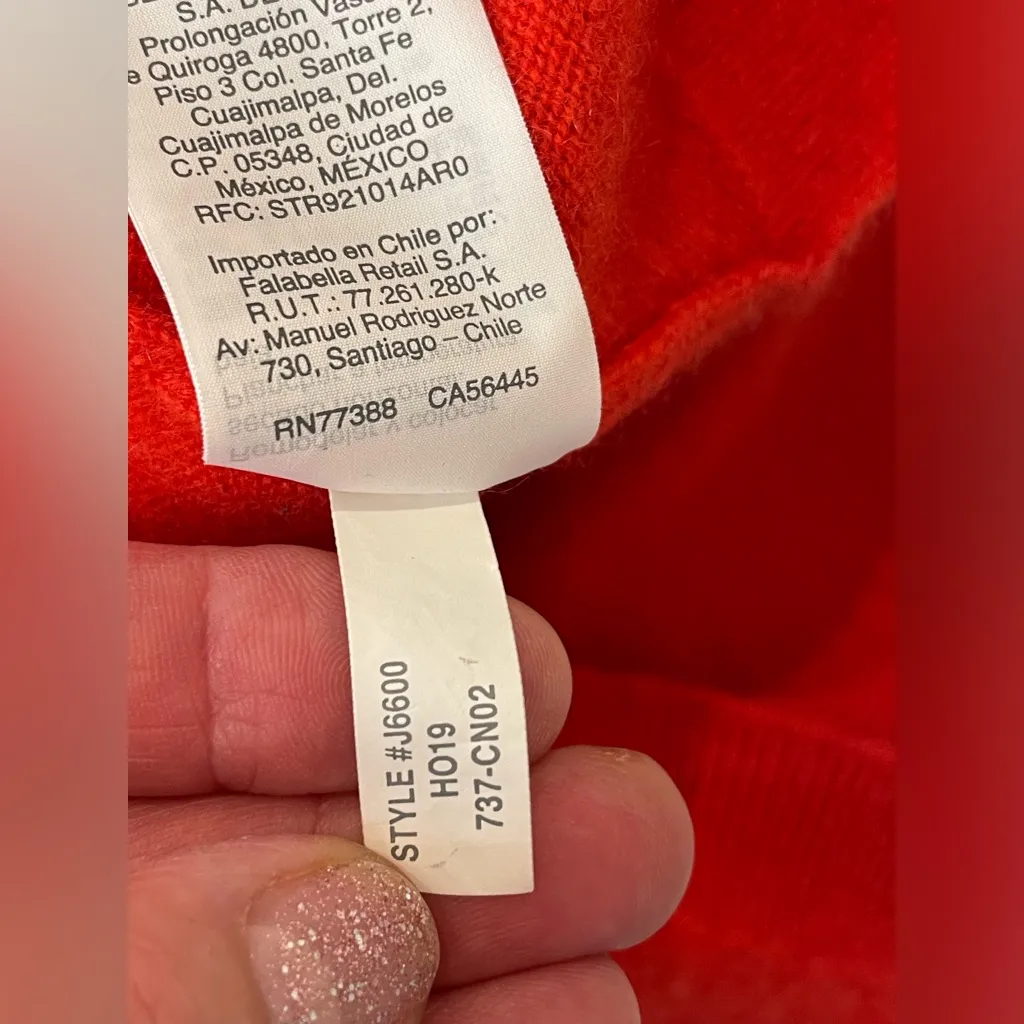 J. Crew Women’s Vibrant Red Turtleneck Cashmere Sweater Size S‎ - Image 8