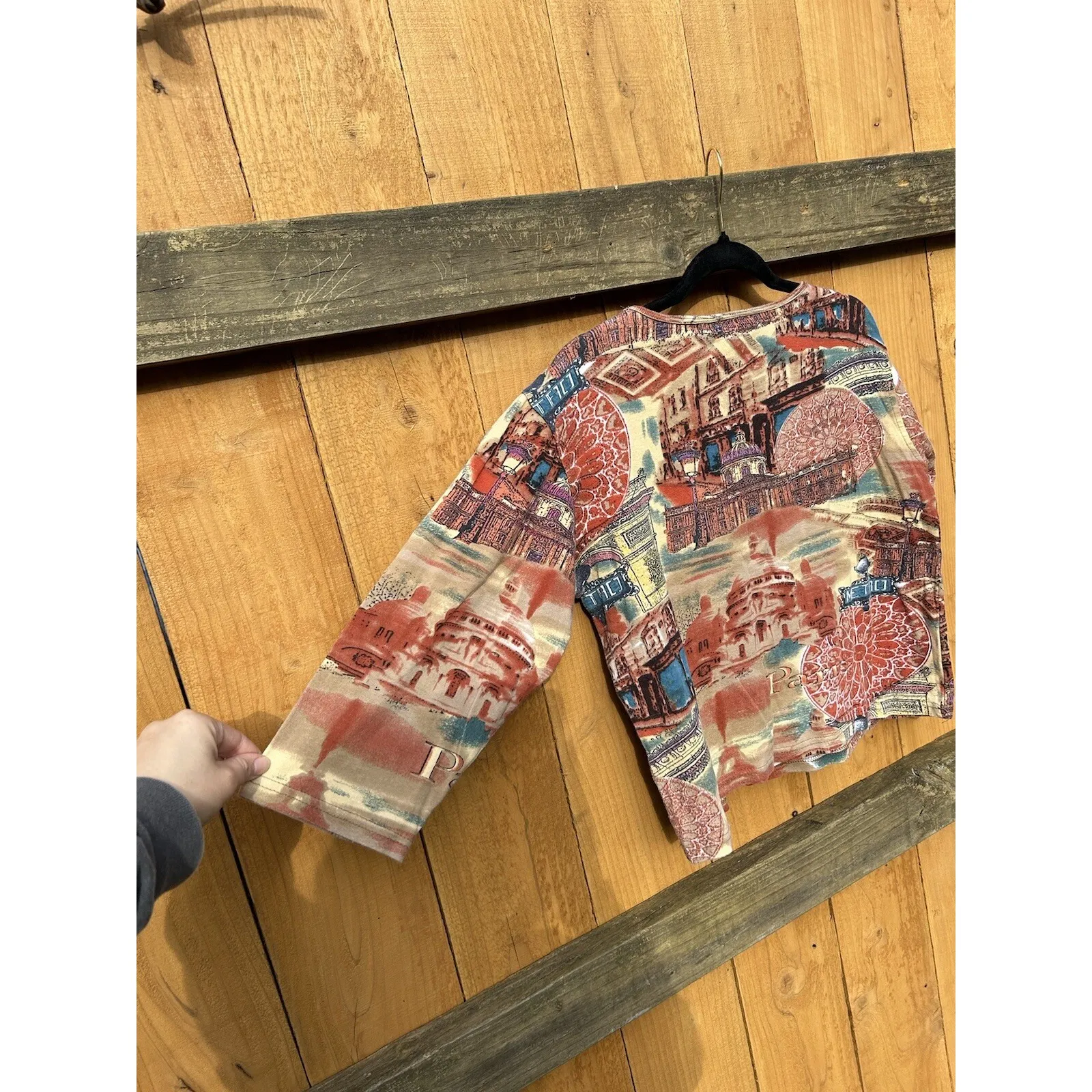 Jane Ashley Women's 3/4 Sleeveā Medium Sequin Beaded Metro Scenic Whimsy Cotton - Image 7