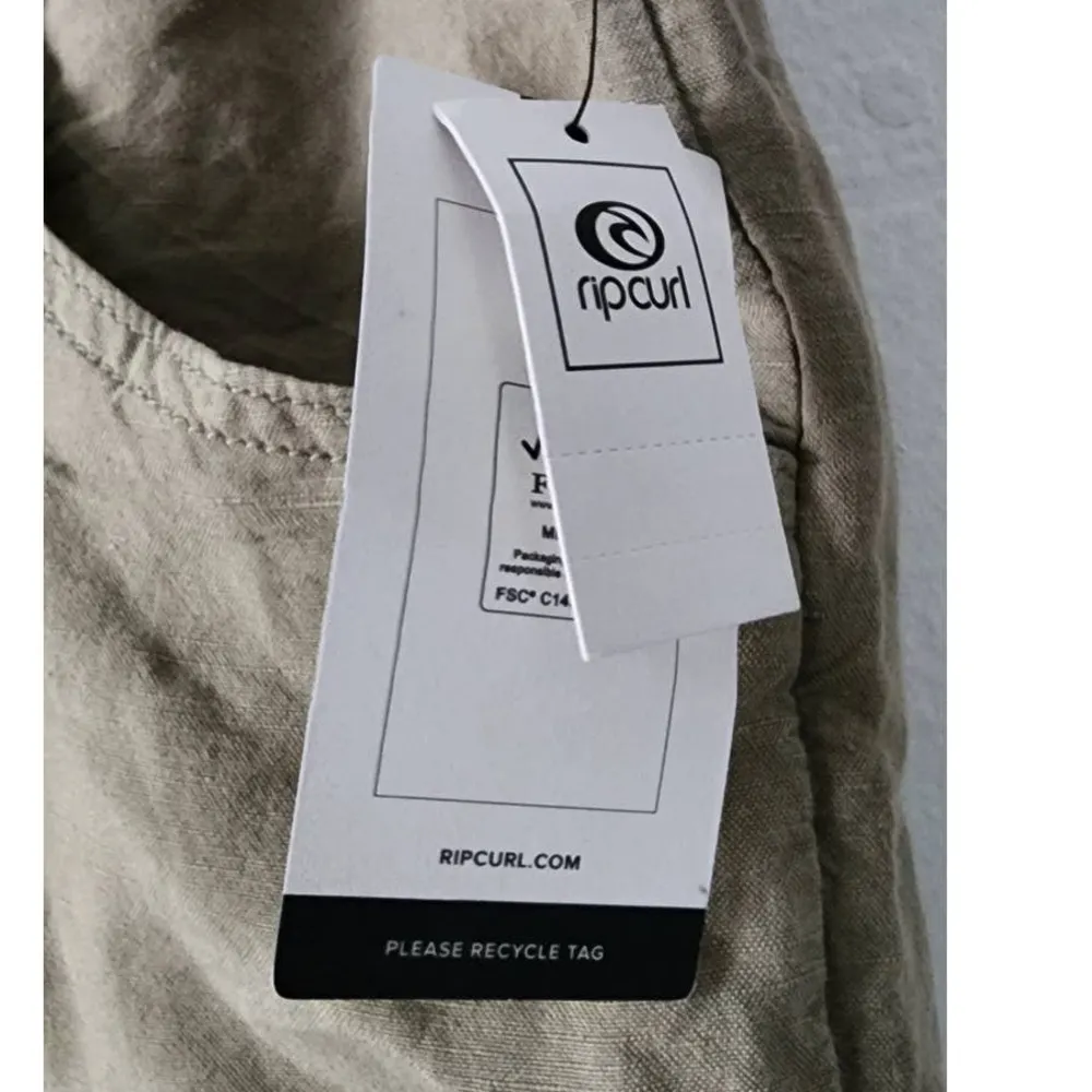 Rip Curl Panoma Linen Blend Hi-Rise Shorts Stone Green XL NEW - Image 6