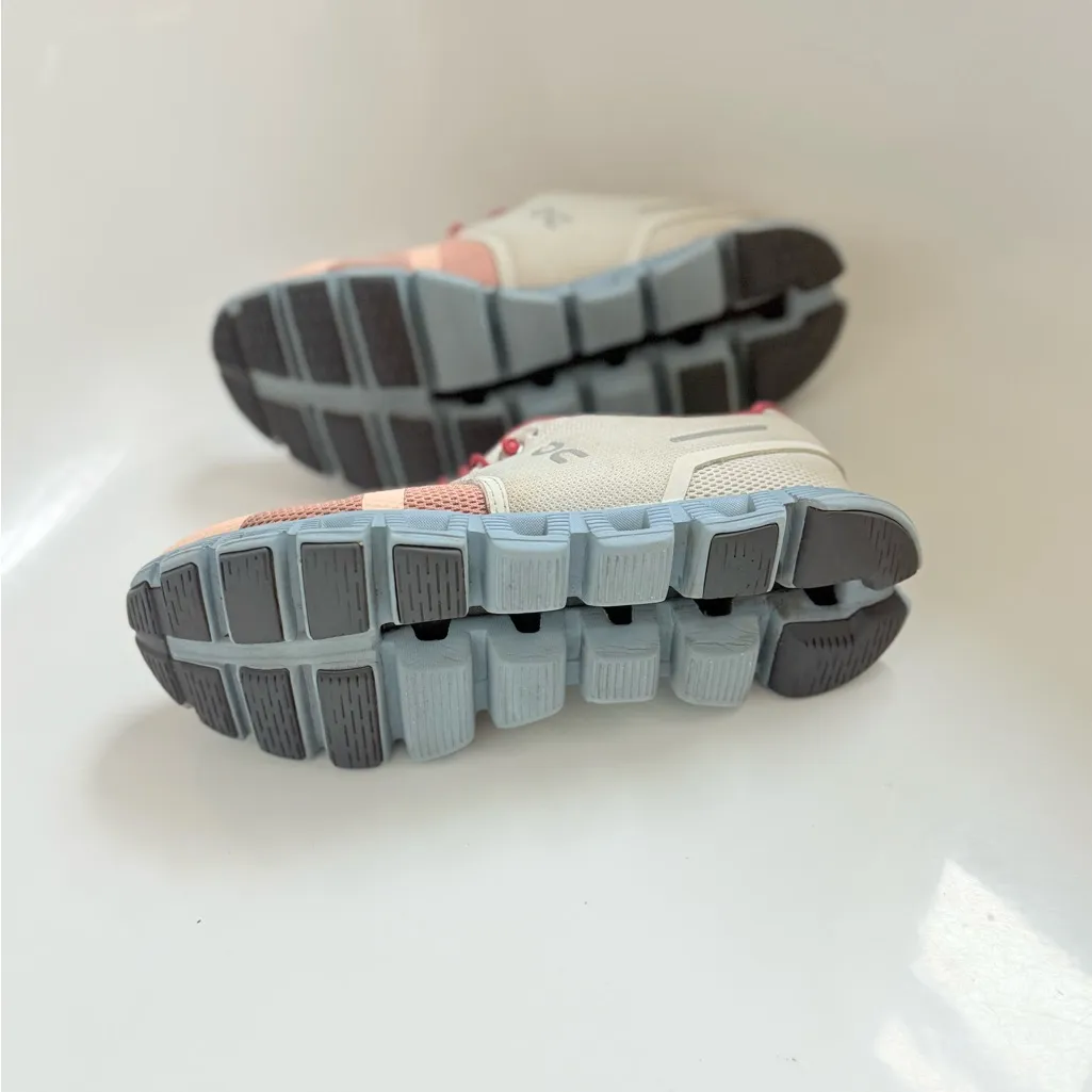 On Running Sneakers in Pink and Cream with Blue Sole size 6.5 $149 - Image 5