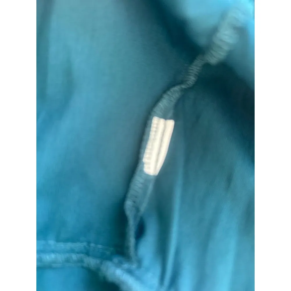 Zara Turquoise Blue Chiffon Dotted Tiered Mini Dress Size Large Long Sleeve - Image 9