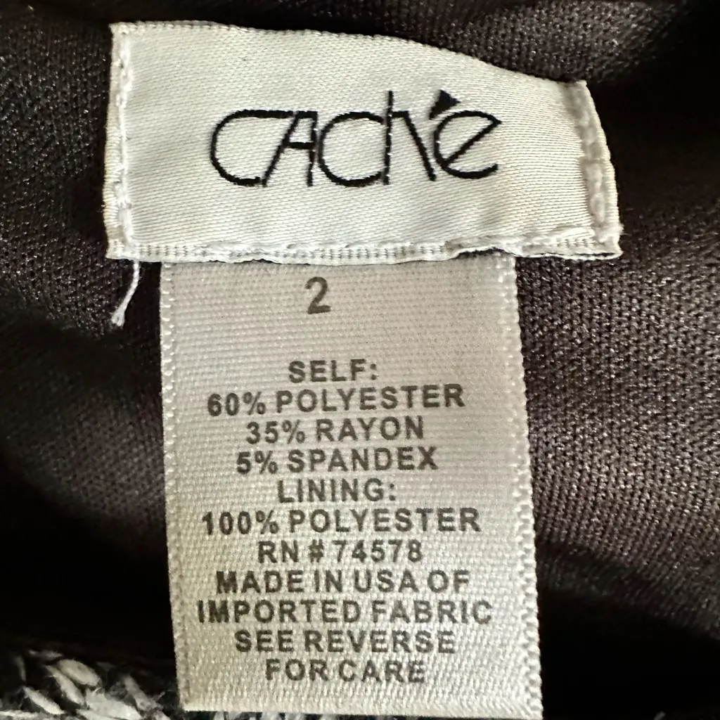 Cache Black & white rope pattern shift dress. Size 2. Work wear, office dress - Image 5