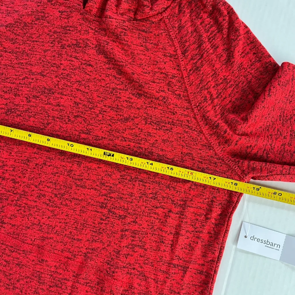 Dressbarn Sz XS Red Sunday Hoodie Pullover Sweater Stretch‎ Kangaroo Pocket - Image 7
