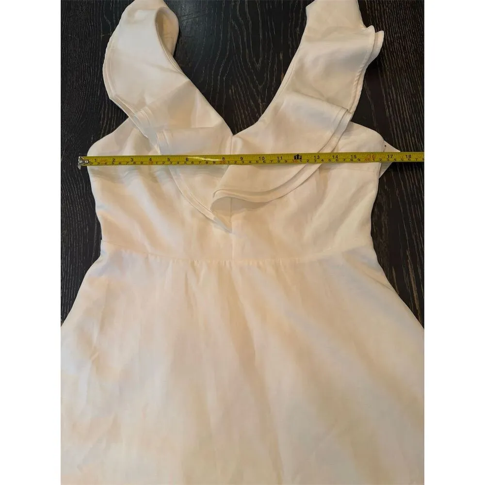 Lulus Women's White Ruffled Skater Dress Size L Party Cocktail Size L - Image 5