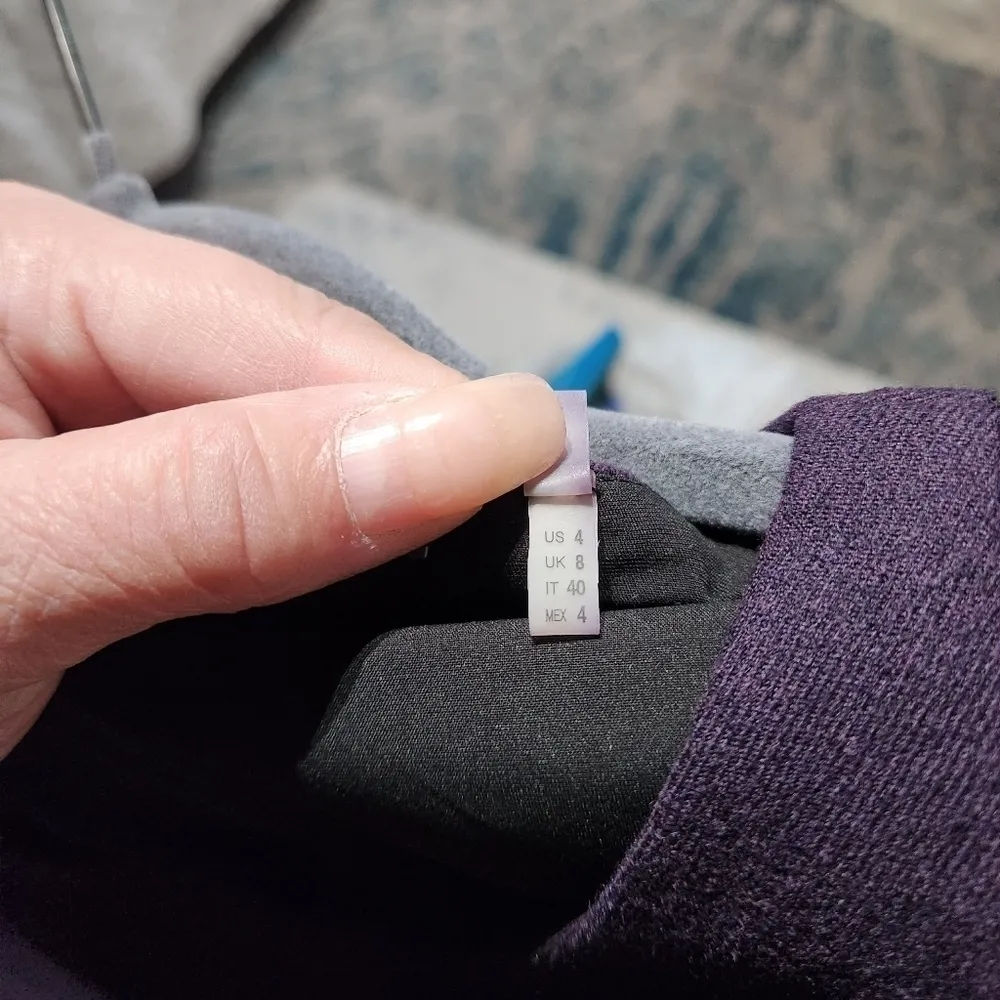 Elie Tahari Purple Wool Blend Sheath Dress w/ Contrast Piping - Size 4 - Image 10