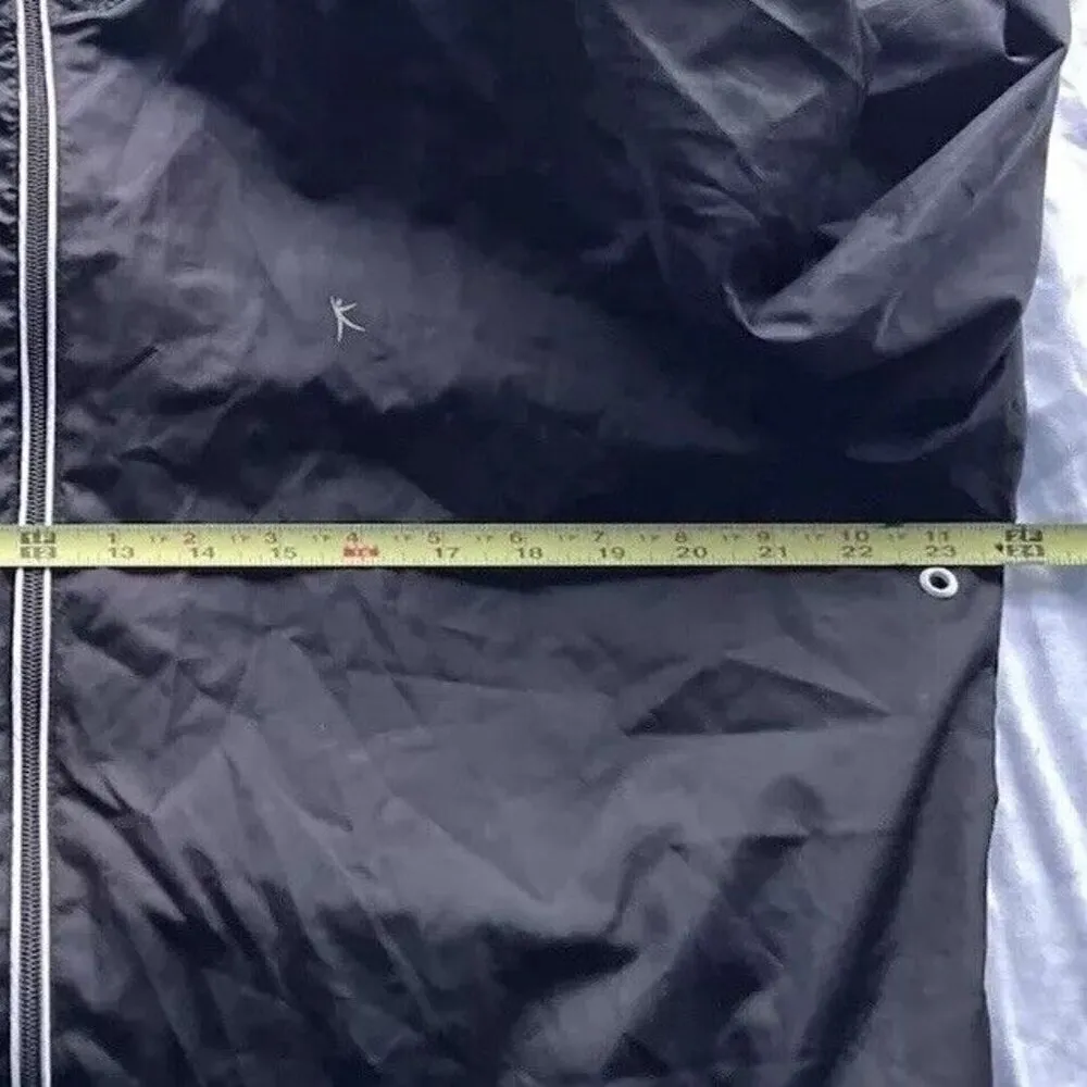 Danskin Now Womens Windbreaker Jacket Black White Zip Up 2XL Hooded Zip Size XXL - Image 12