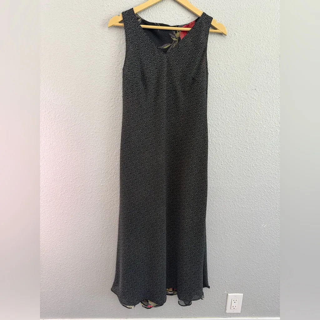 Vintage Reversible Midi Dress Size Medium Polka Dot Floral‎ - Image 5