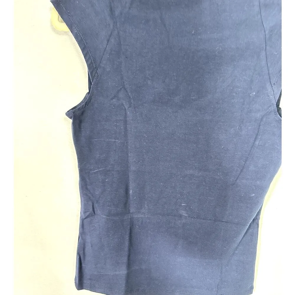 J.Crew Squareneck Top Women's Small Navy Blue Cap Sleeve Pullover Stretch NWT - Image 6