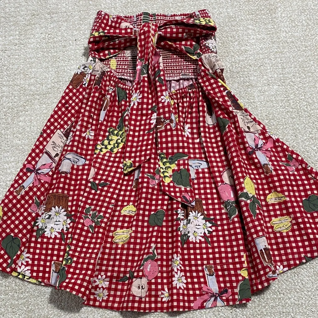 BDG Red Gingham Strapless Dress - Image 7